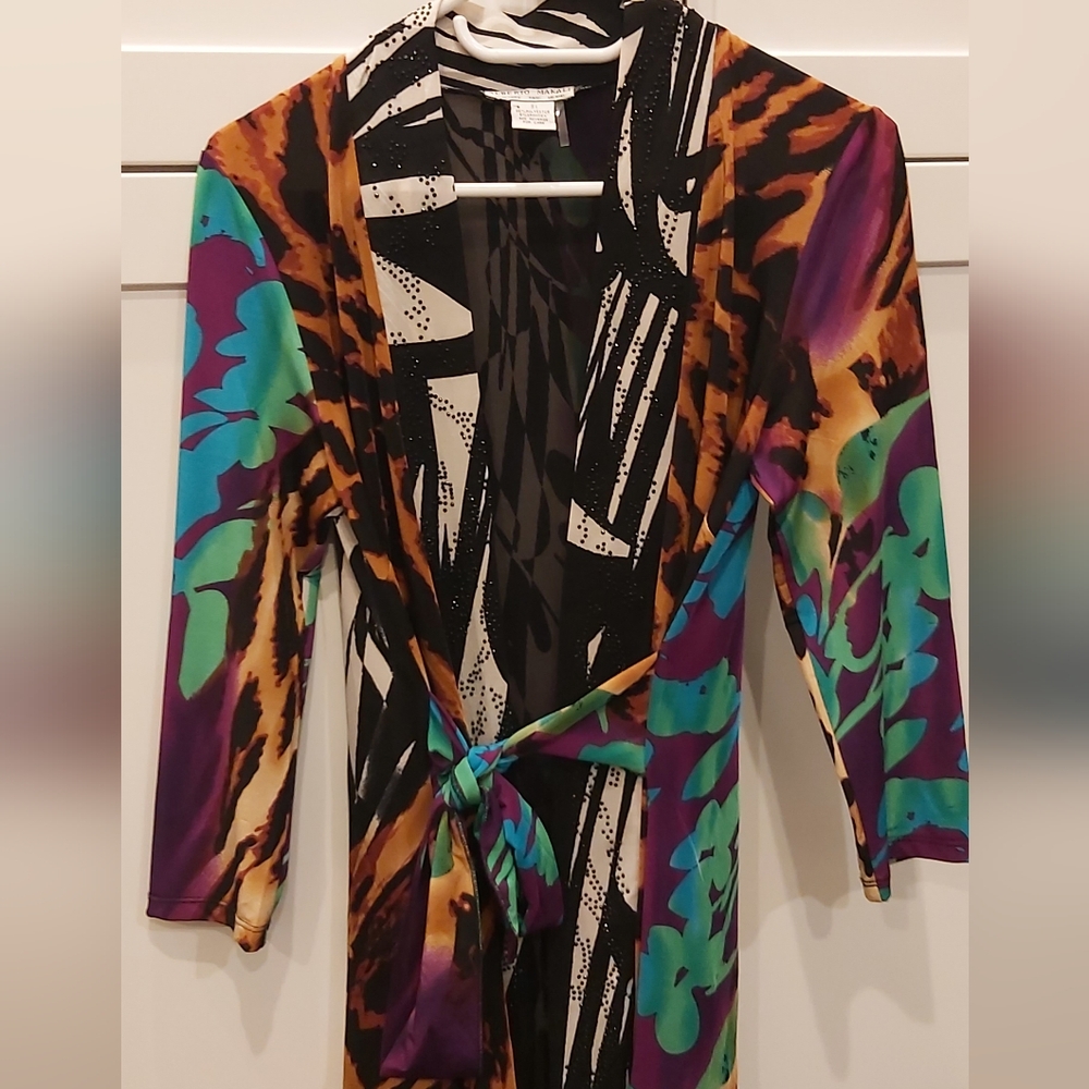 Alberto Makali Colorful Print Cardi